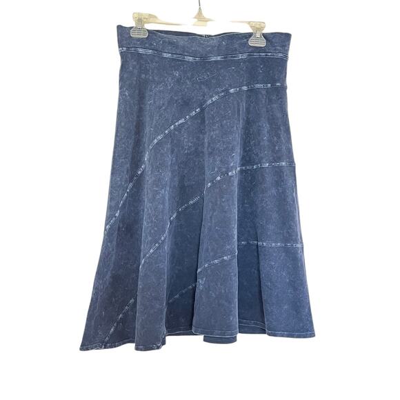 Hard Tail Forever Acid Washed Blue Assymetrical Panel Jersey Skirt size XL - Picture 2 of 6